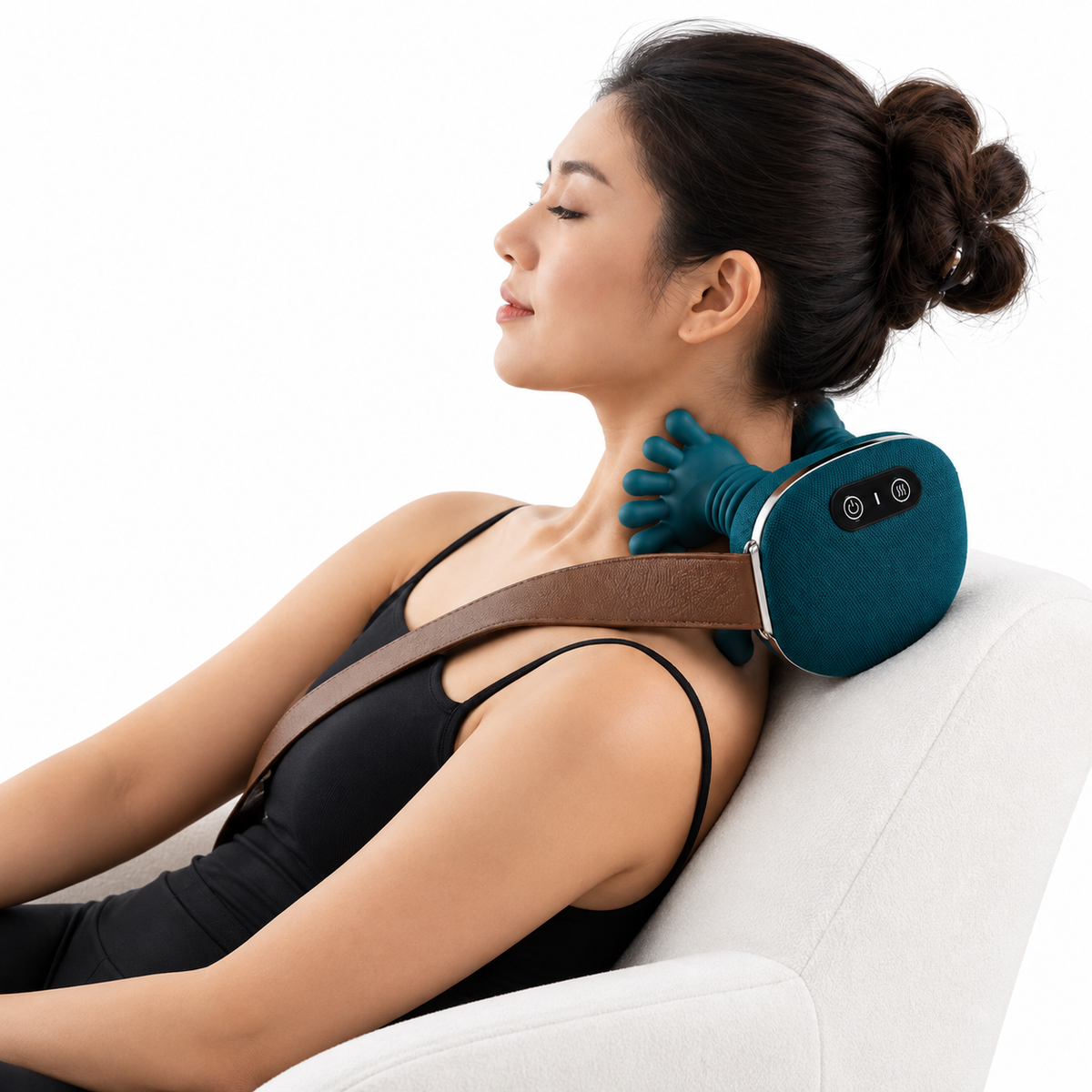 Massageador Elétrico Portátil para Pescoço – 3 Velocidades com Aquecimento Infravermelho