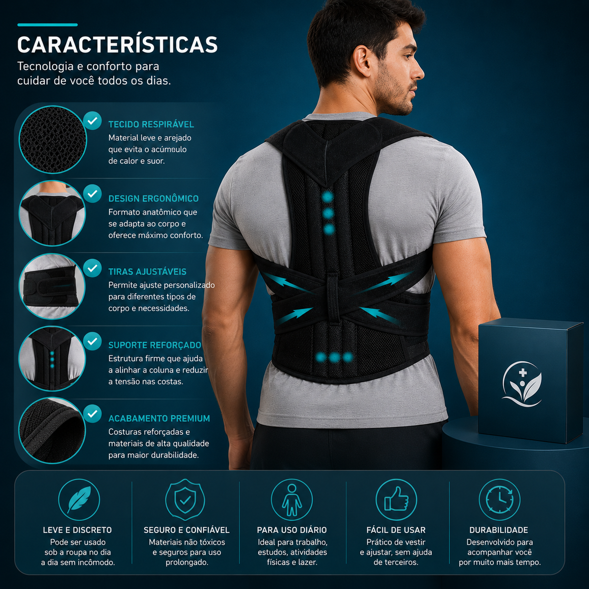 Corretor Postural Reforçado – Unissex