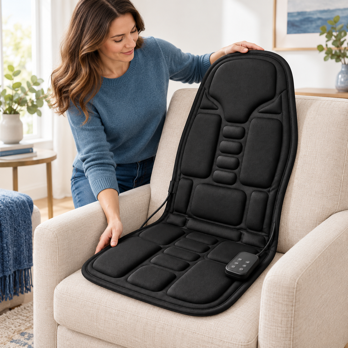 Almofada de Massagem Portátil com Aquecimento