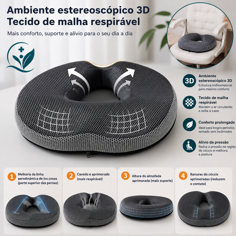 Almofada Anatômica Para Cadeira e Escritório