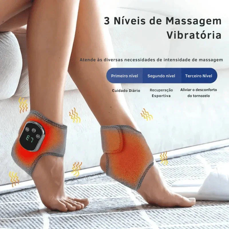 Cinta Massageadora de Tornozelo com Aquecimento Elétrico